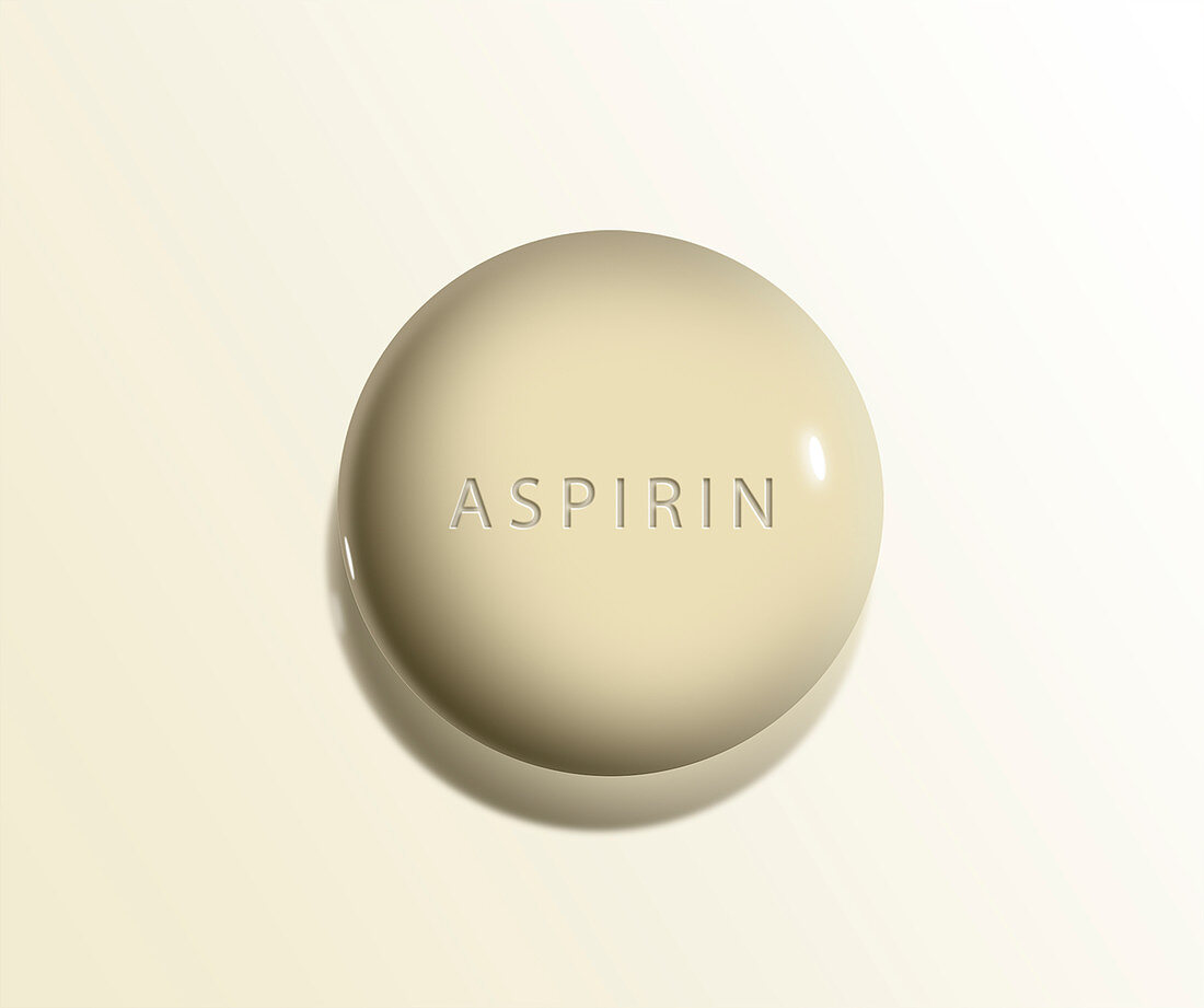 Aspirin pill, illustration