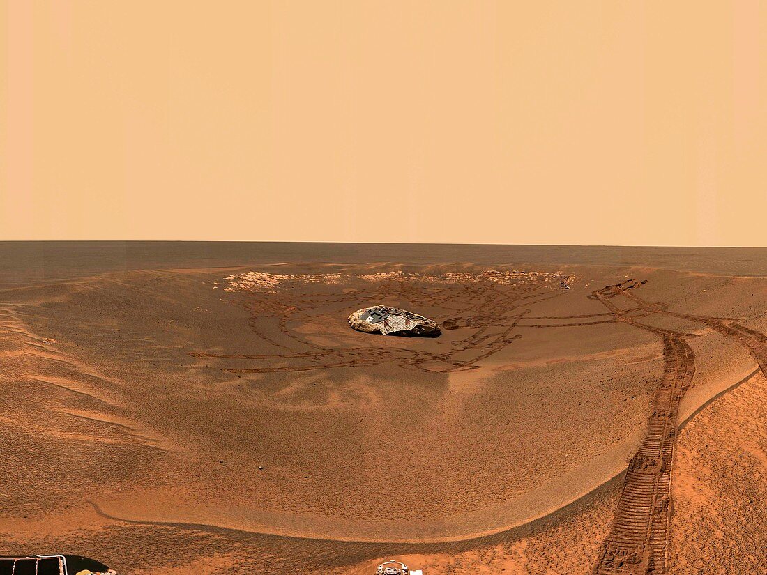Landing area for Mars rover Opportunity, April 2004
