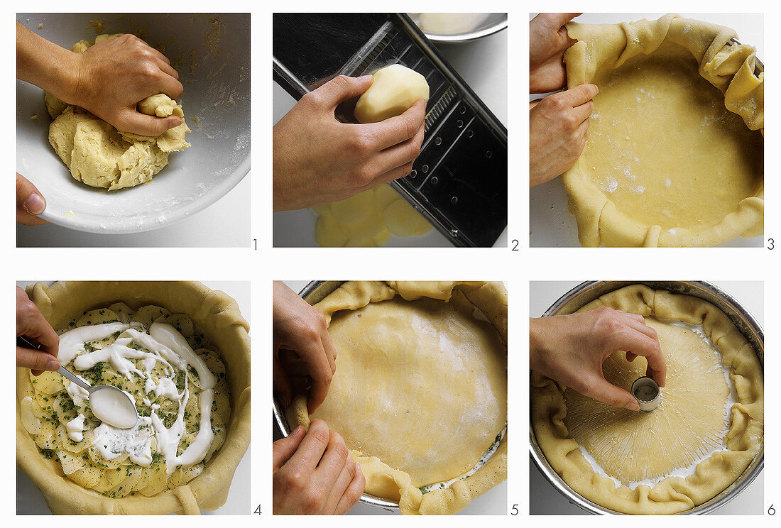 Making French potato pie
