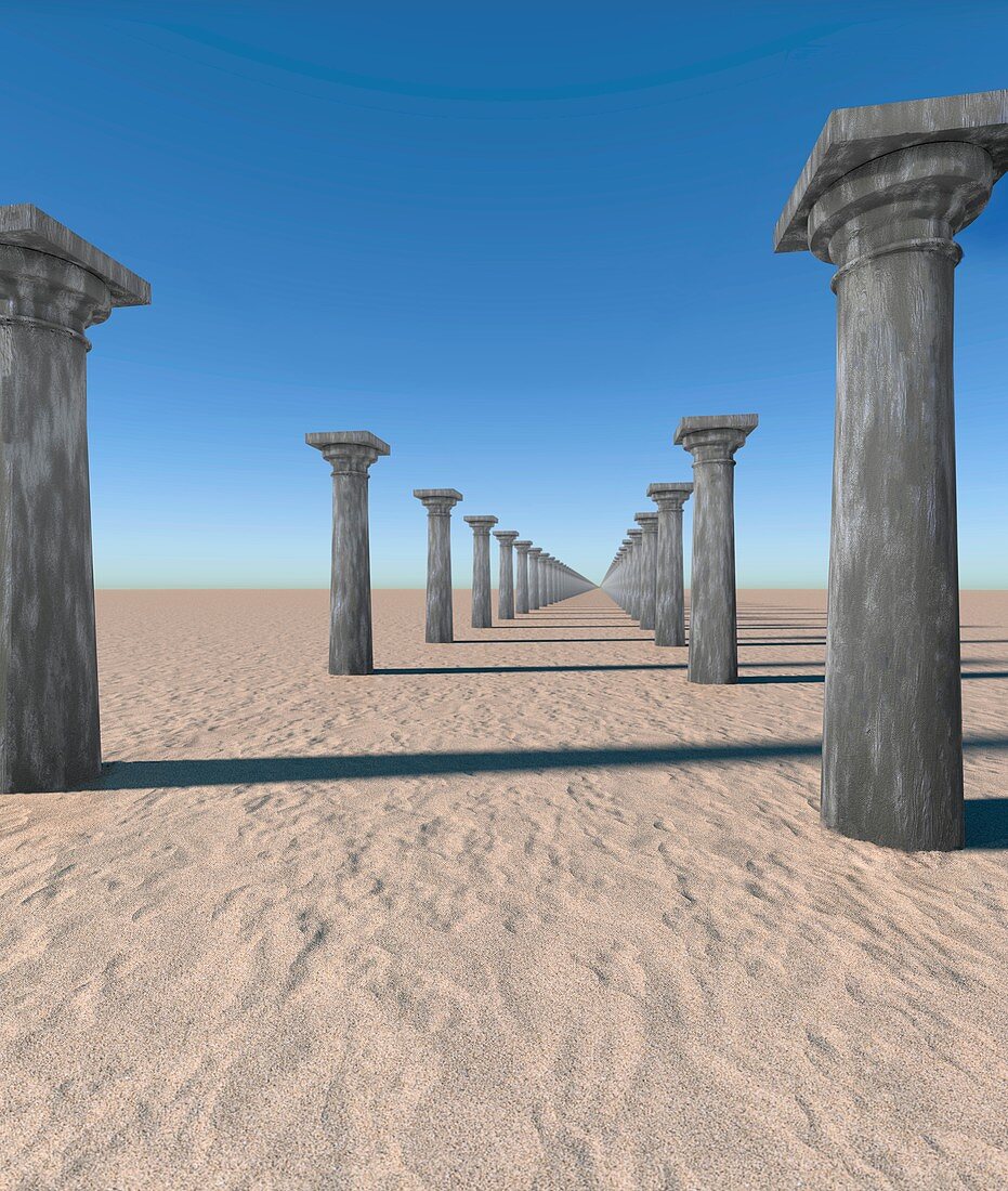 Endless columns, illustration