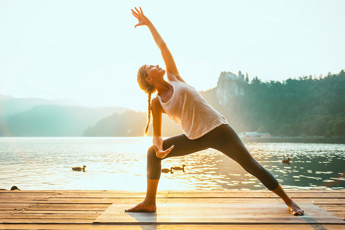 Yoga extended triangle pose