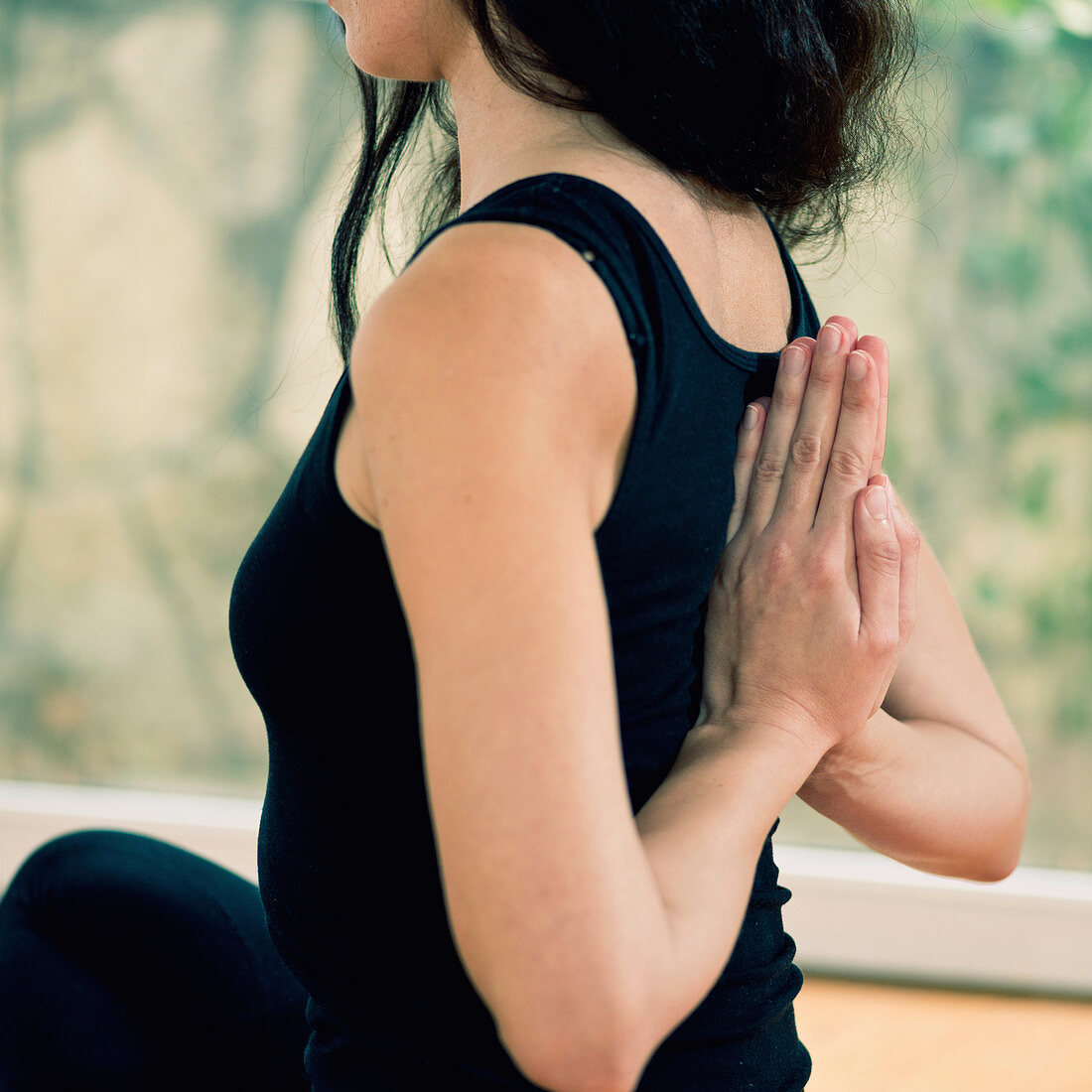 Yoga reverse prayer position