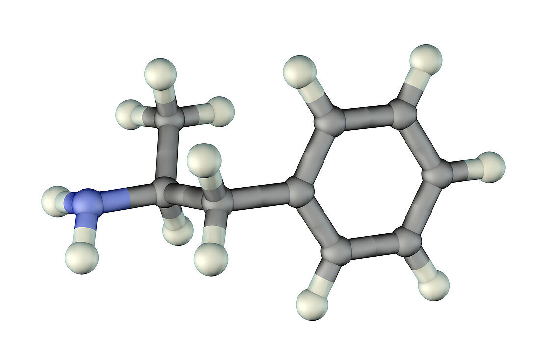 Amphetamine drug, molecular model