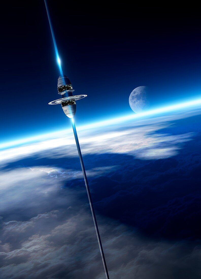 Space elevator, illustration