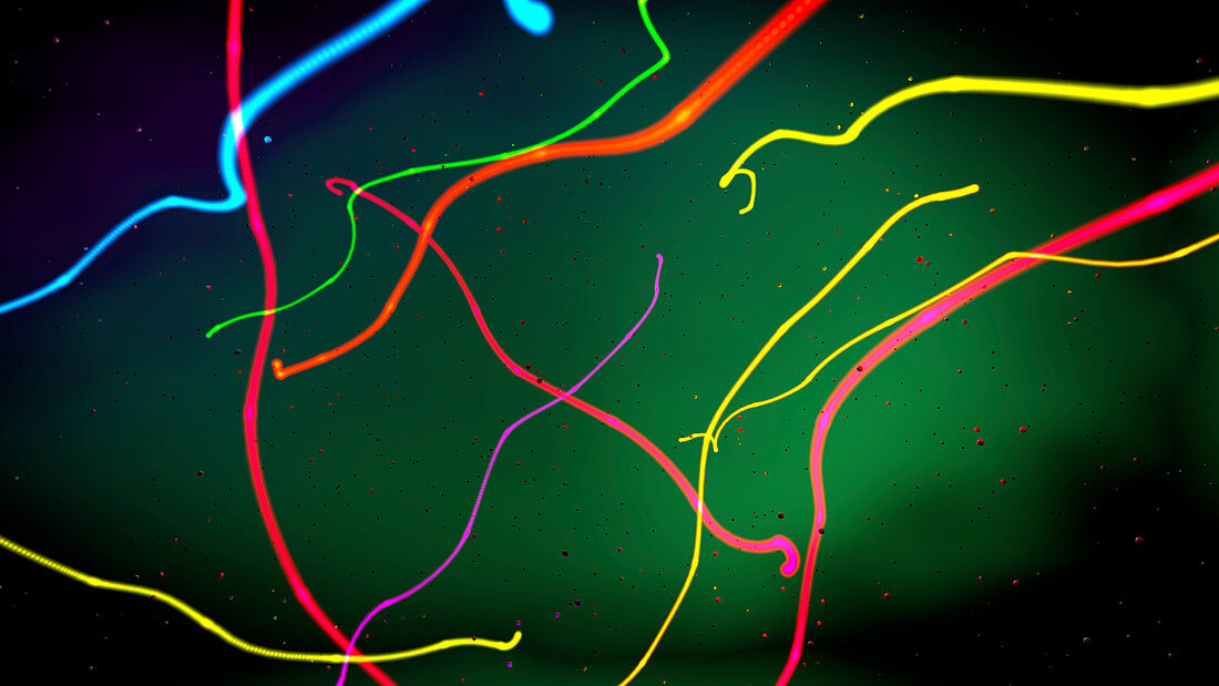 Neon streamers, illustration