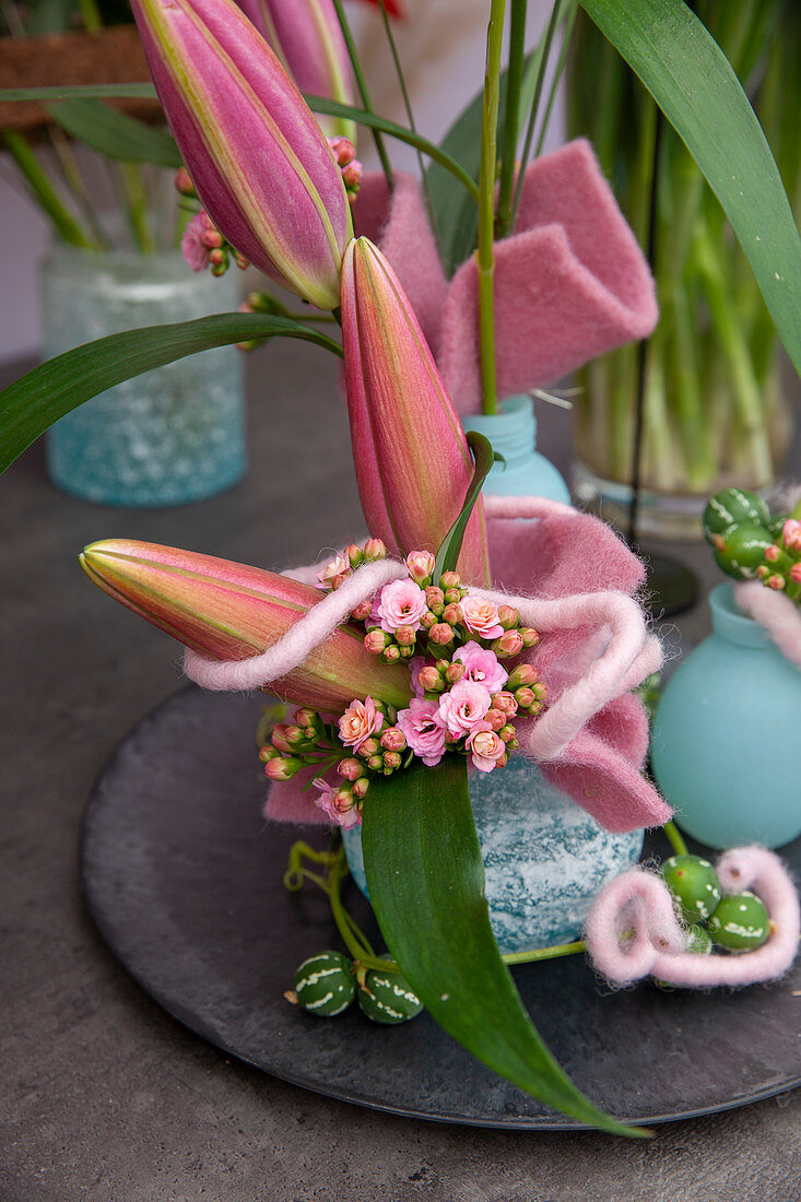 Lily buds in vase