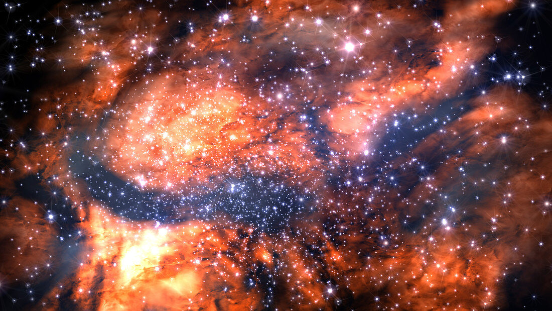 Nebula and stars, illustration