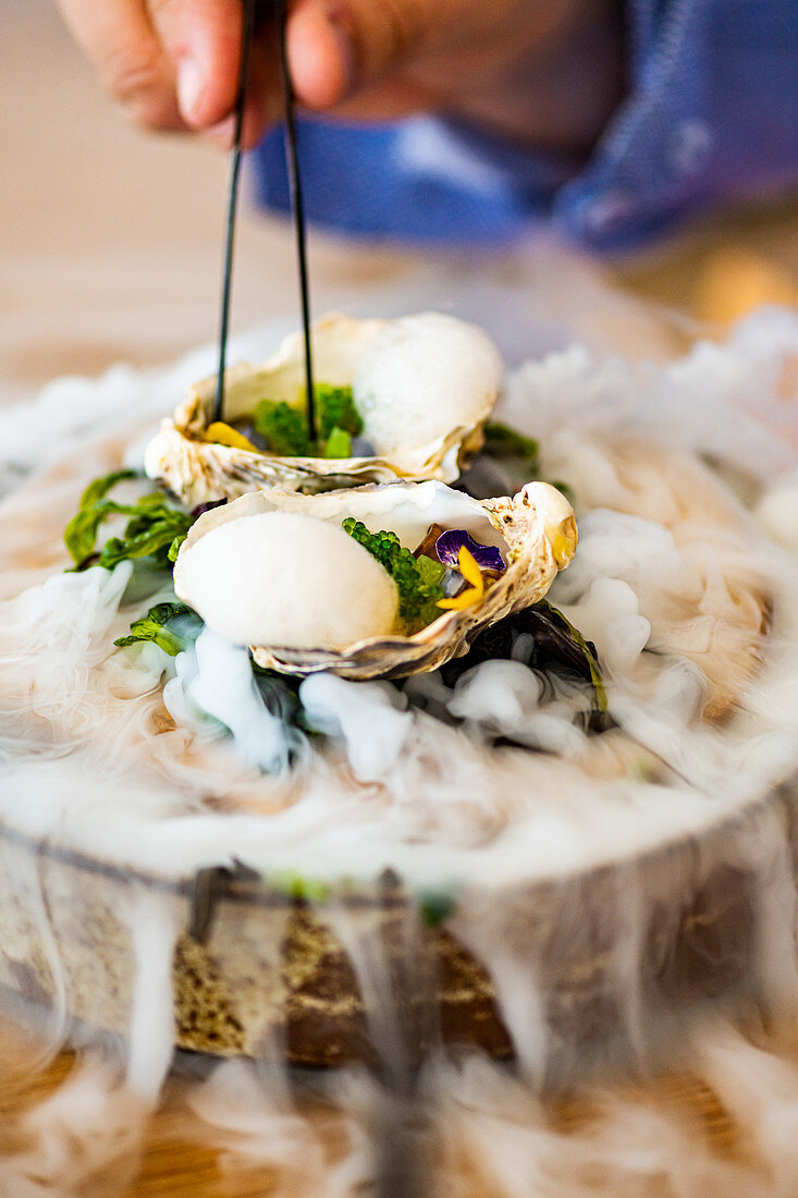 Oysters on Dry Ice