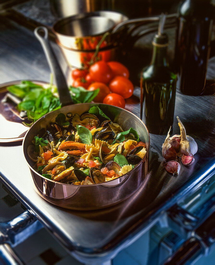 Farfalle mit Meeresfrüchten