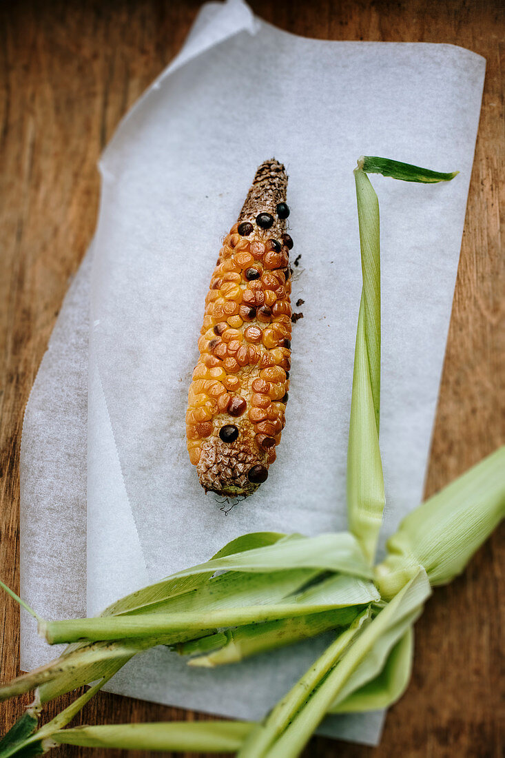 Oven baked corn cob