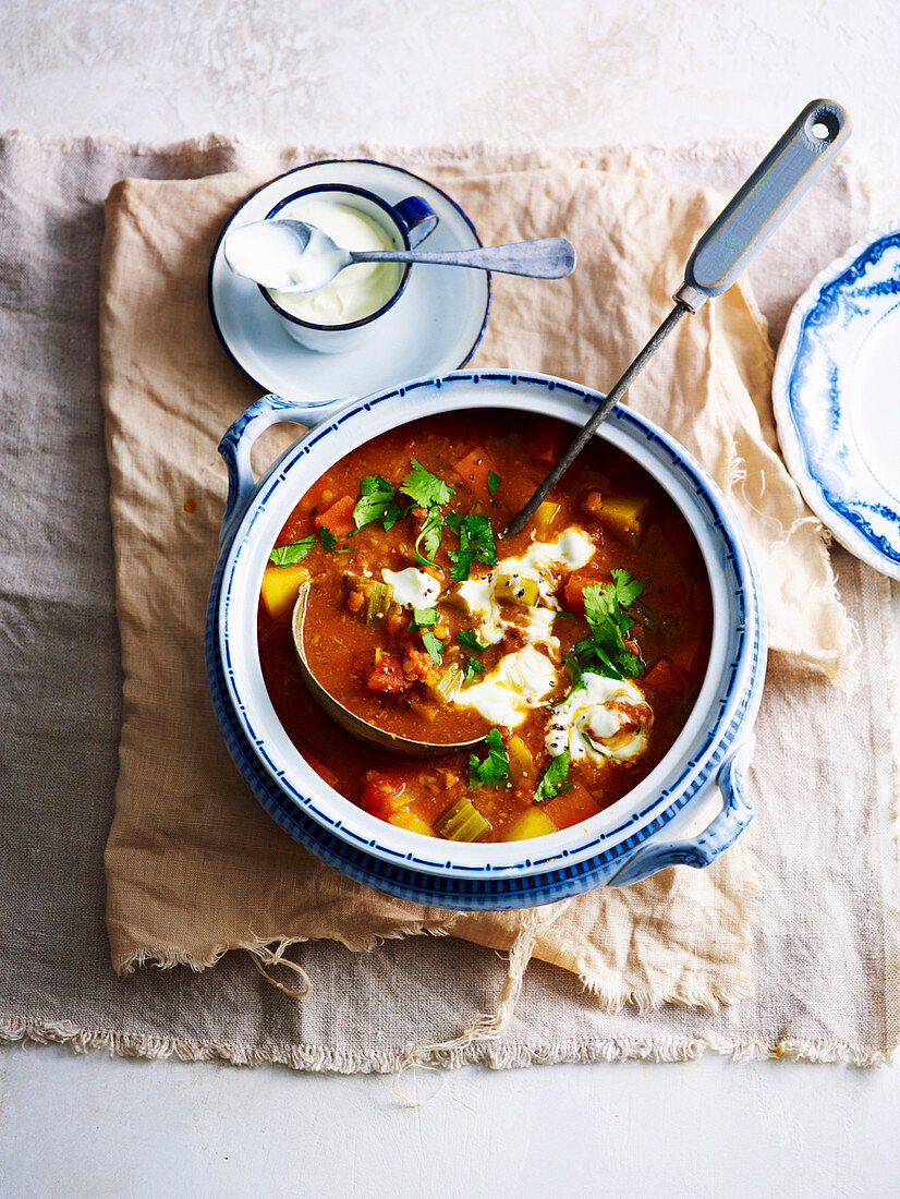 Scharfe Linsensuppe (Slow Cooking)