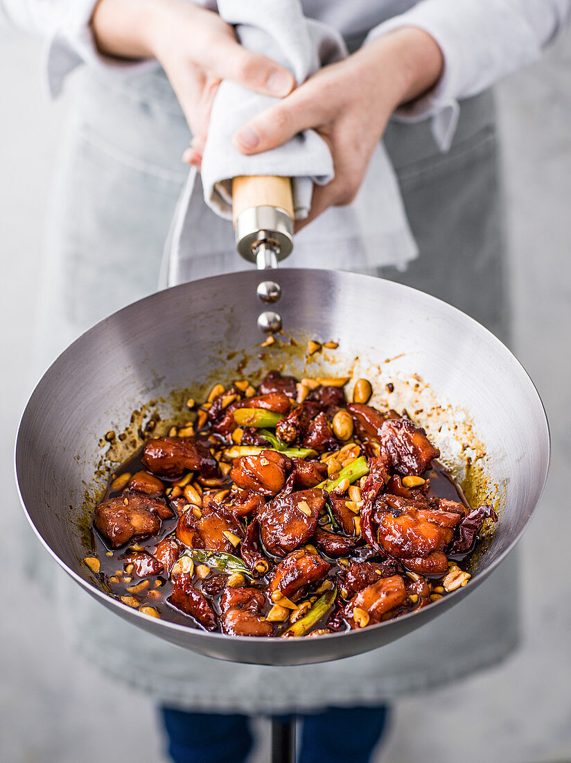 Kung pao caramel chicken