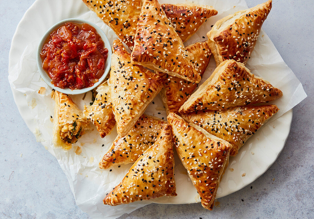 Sweet Potato and Spinach Puff Pastry Parcels