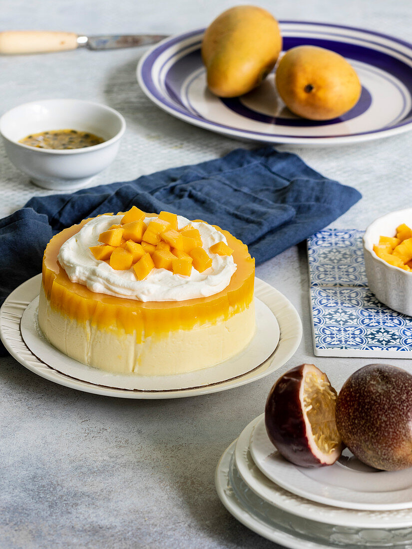 Mango-Passionsfrucht-Cheesecake