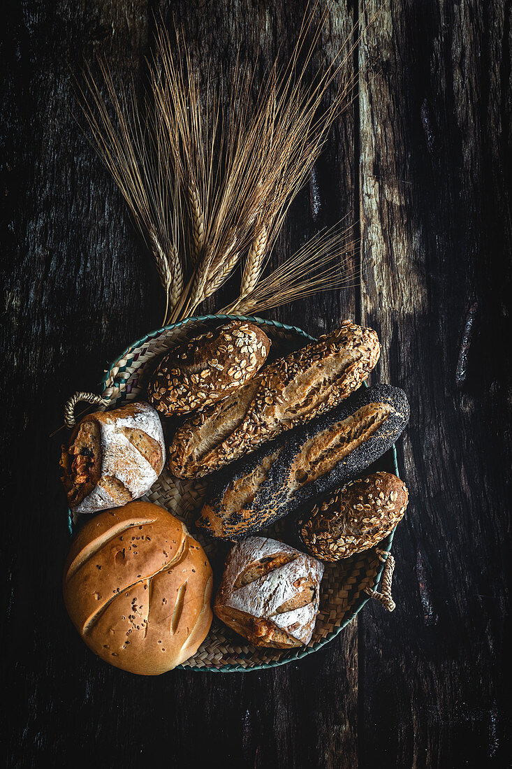 Gold assortment bread homemade