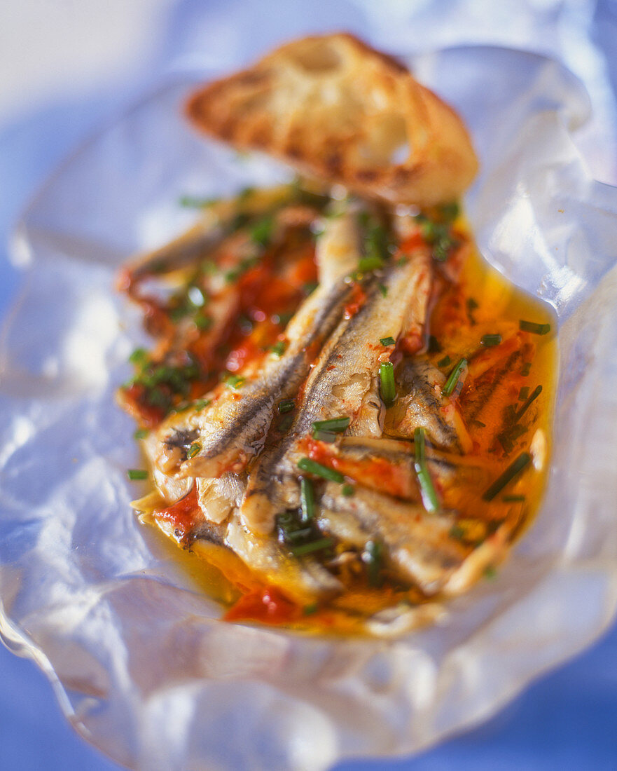 Sardines in parchment paper