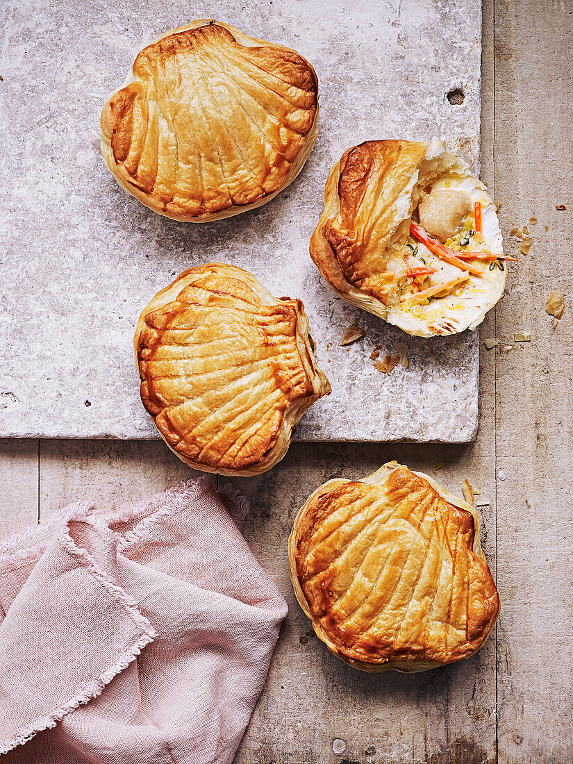 Scallop shell pies