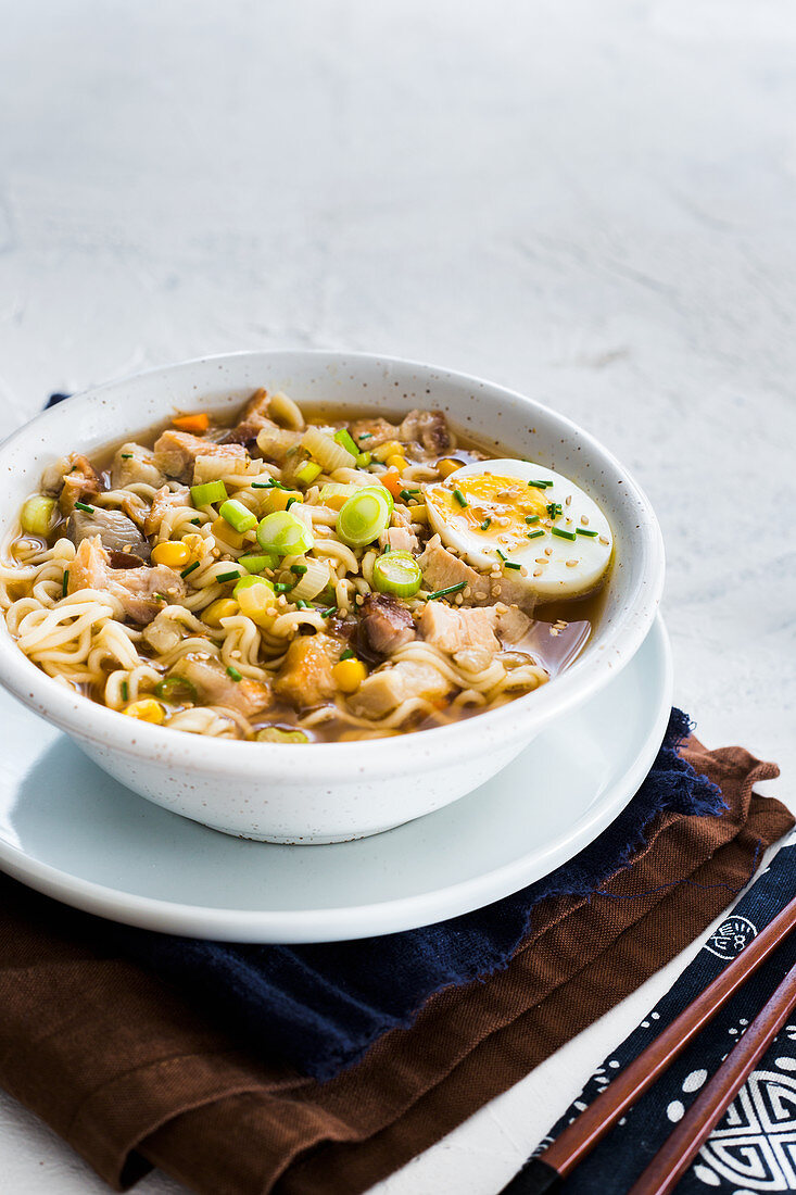 Noodle soup with pork (Asia)