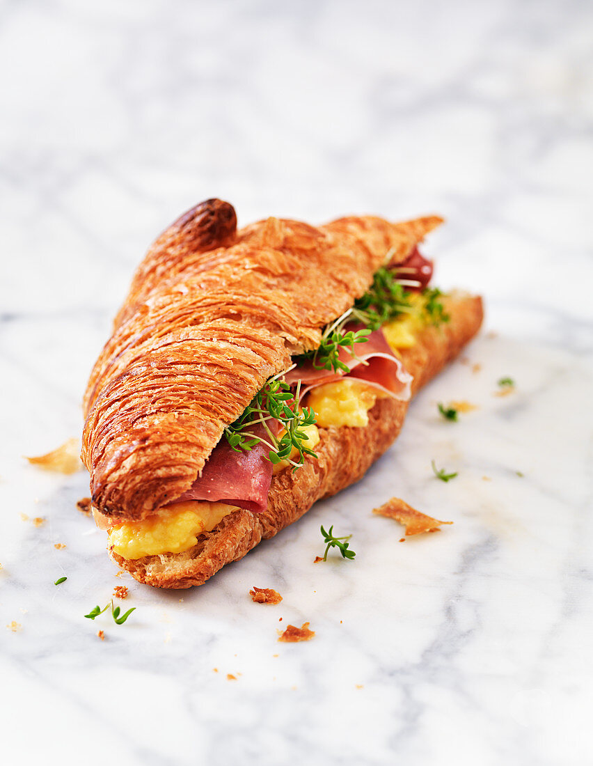 Oven croissant with ham and cheese