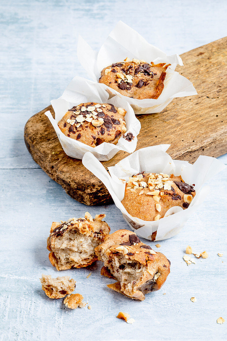 Banana and chocolate muffins