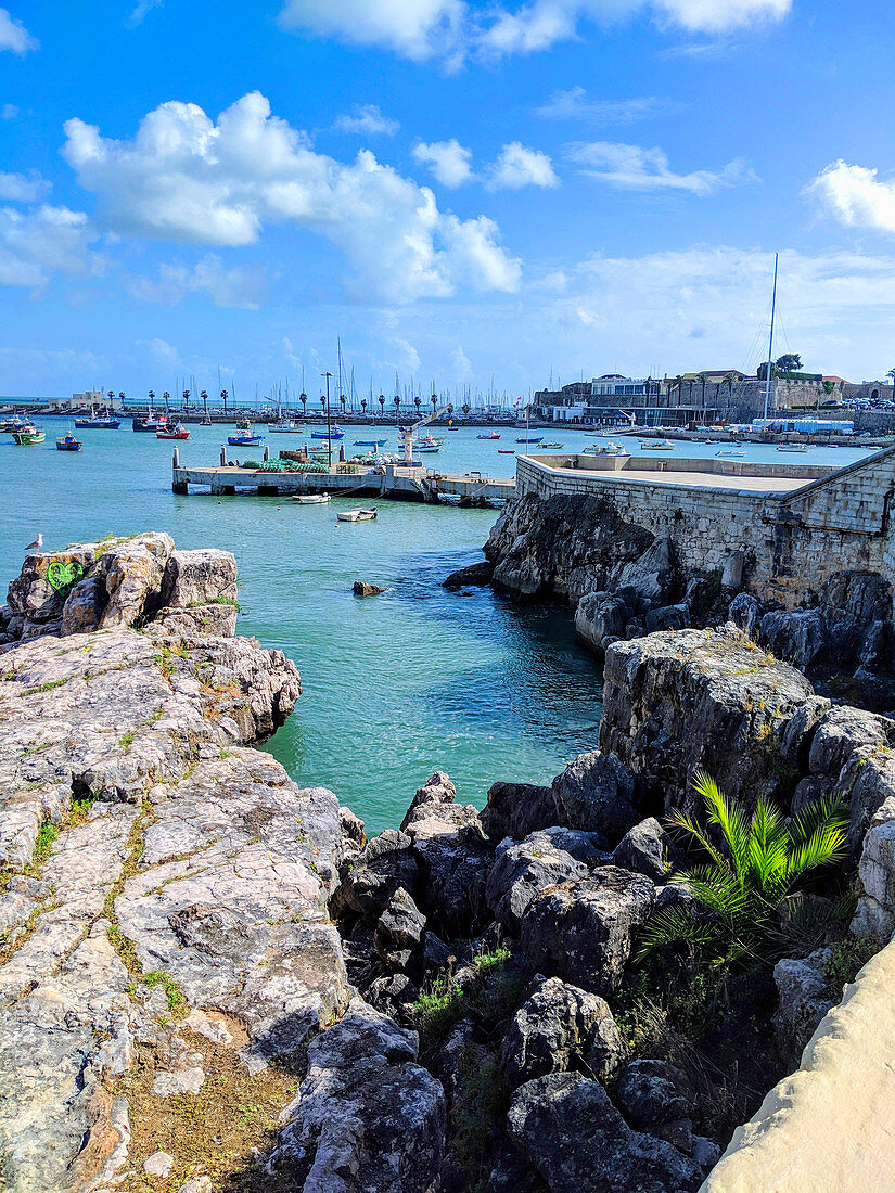 A glimpse of Cascais Harbour from the cliffs