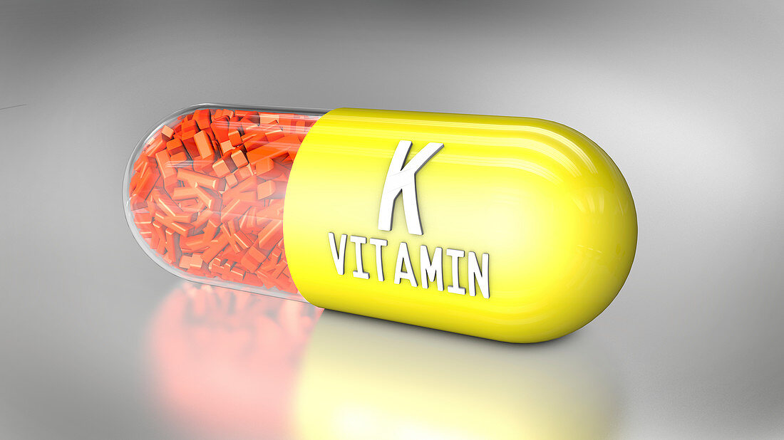 Vitamin K capsule, illustration
