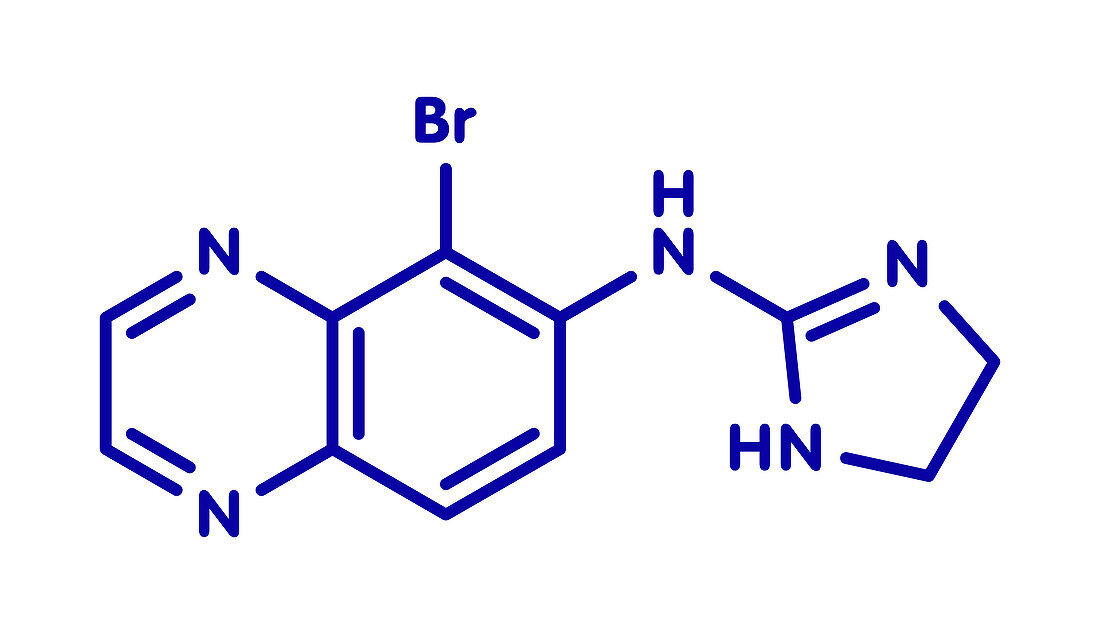 Brimonidine alpha2-adrenergic drug, molecular model