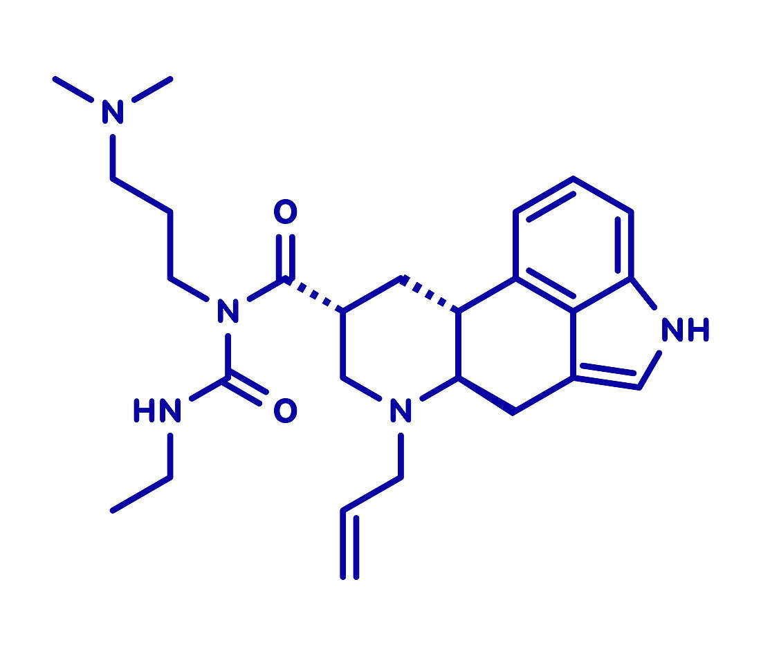 Cabergoline Parkinson's disease drug, molecular model