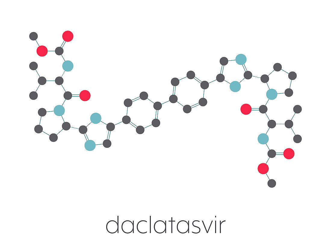 Daclatasvir hepatitis C virus drug, molecular model