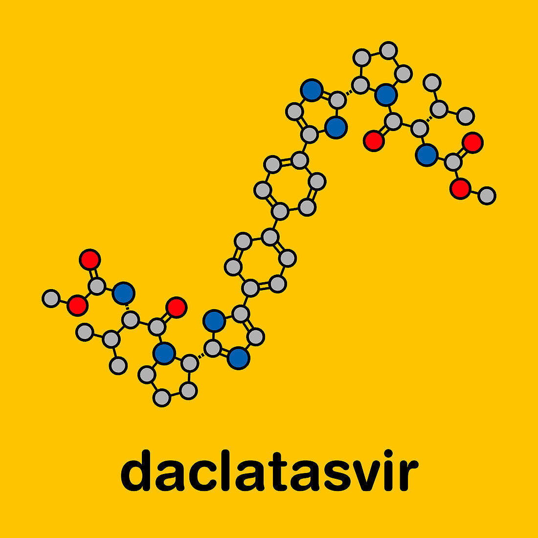 Daclatasvir hepatitis C virus drug, molecular model