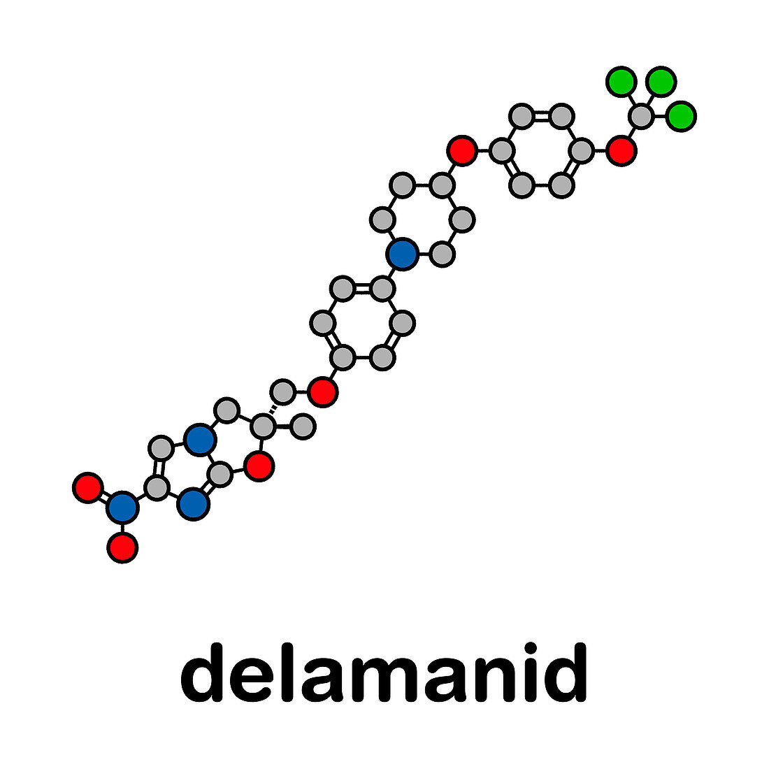 Delamanid tuberculosis drug, molecular model