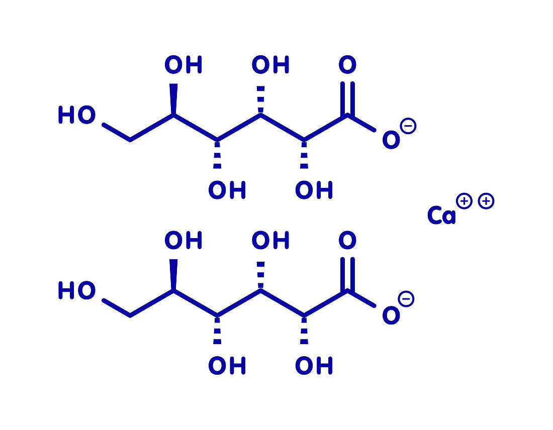 Calcium gluconate drug, molecular model
