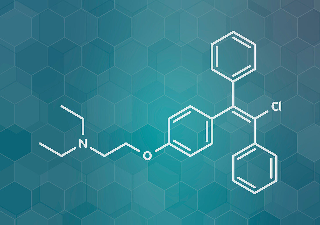 Clomifene ovulation inducing drug, molecular model