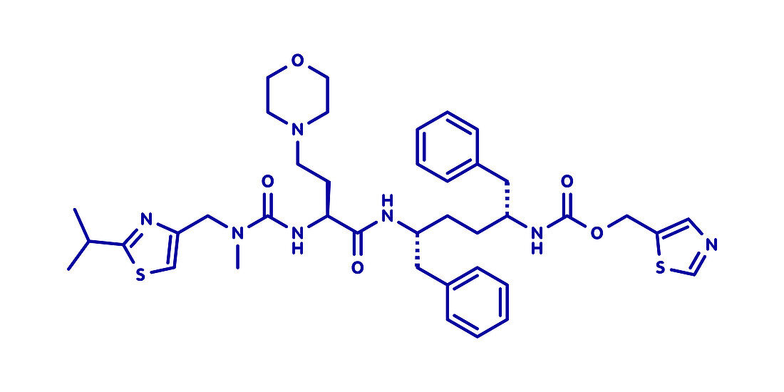 Cobicistat cytochrome P450 inhibiting drug, molecular model
