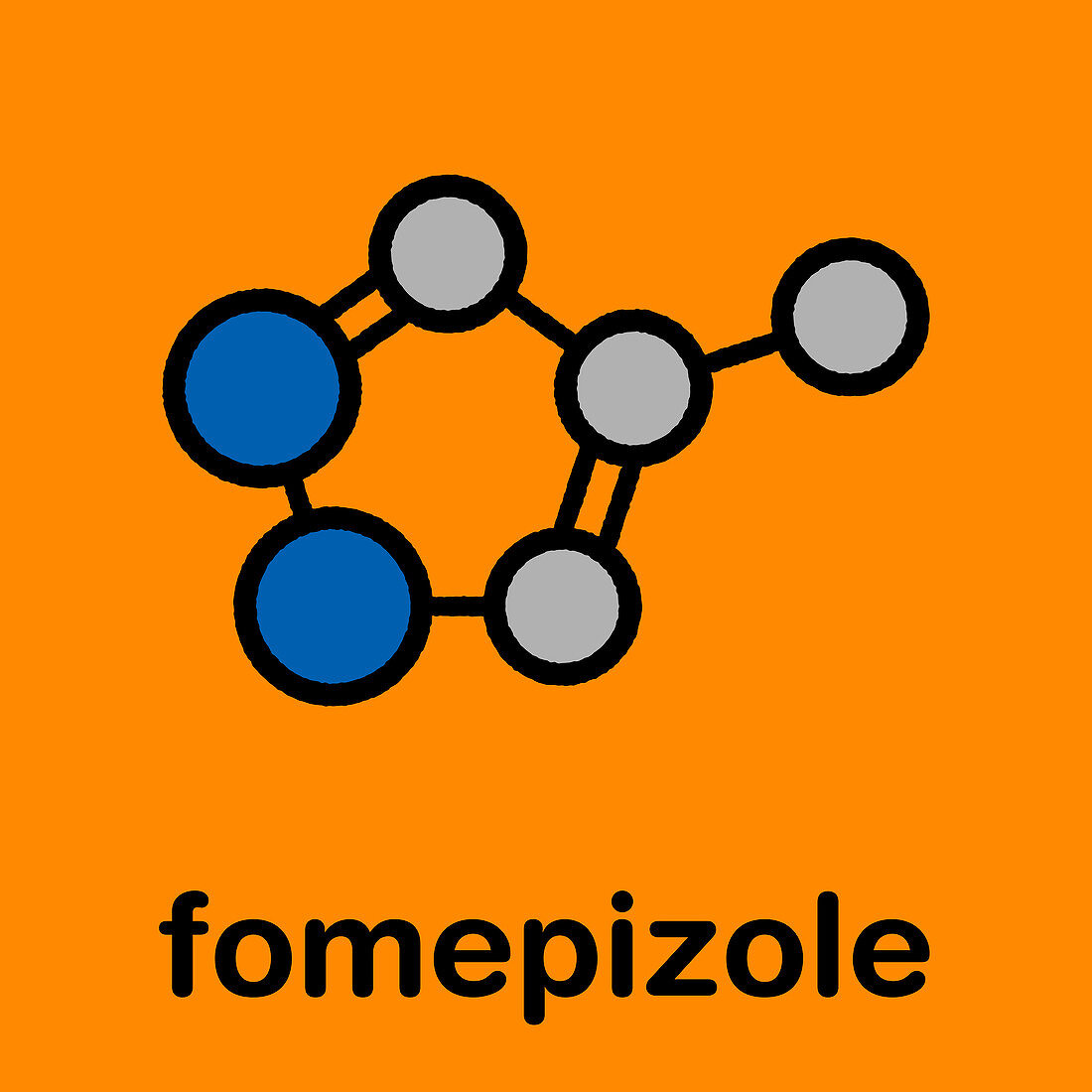 Fomepizole methanol poisoning antidote, molecular model