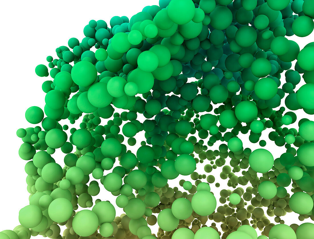 Abstract green spheres, illustration