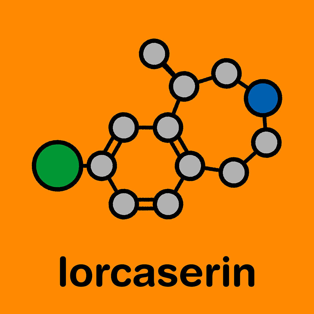 Lorcaserin obesity drug, molecular model