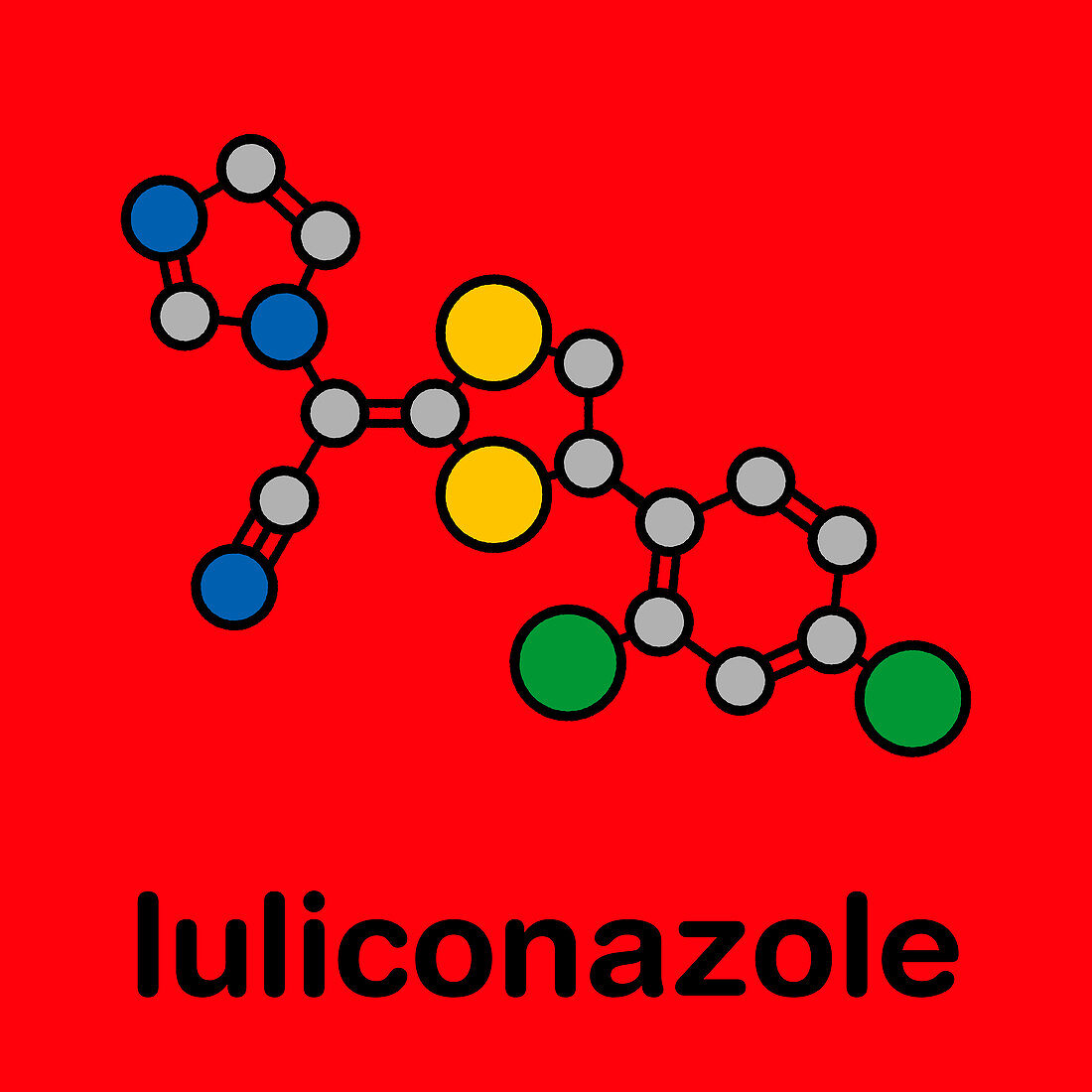 Luliconazole antifungal drug, molecular model