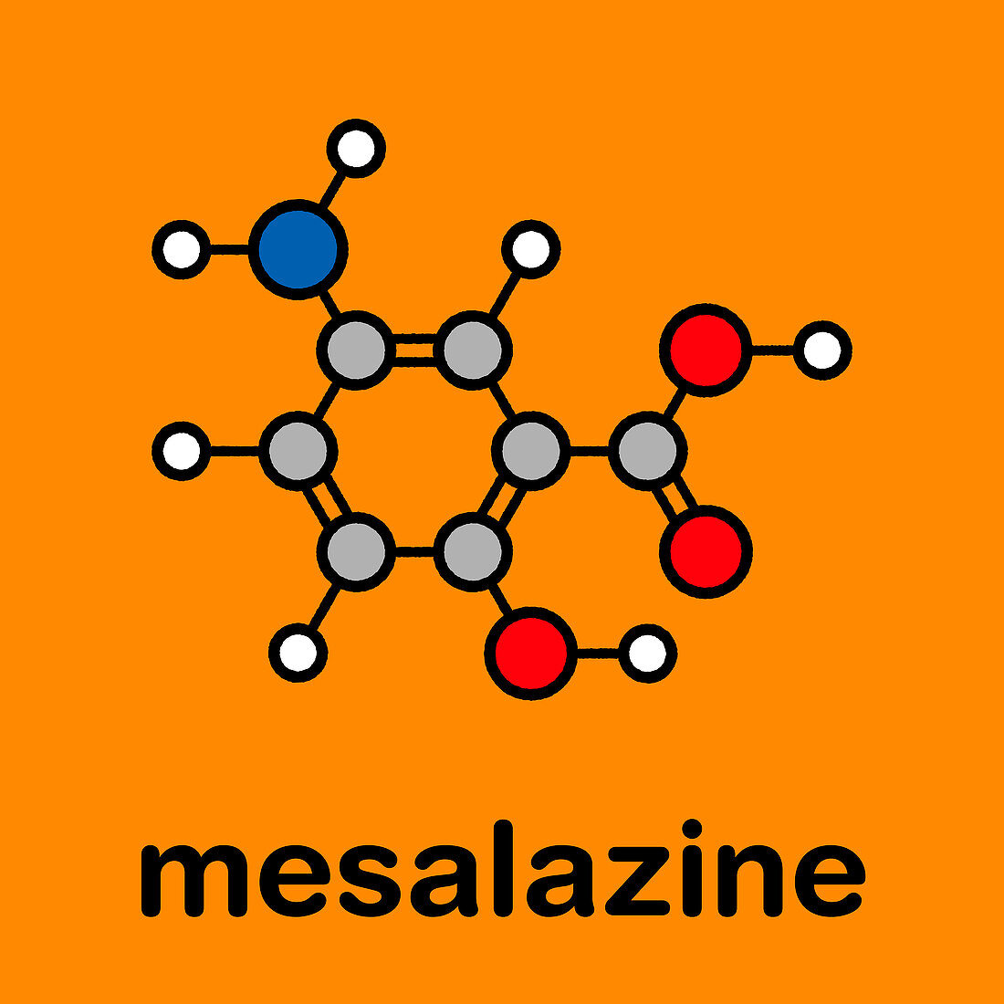 Mesalazine inflammatory bowel disease drug, molecular model