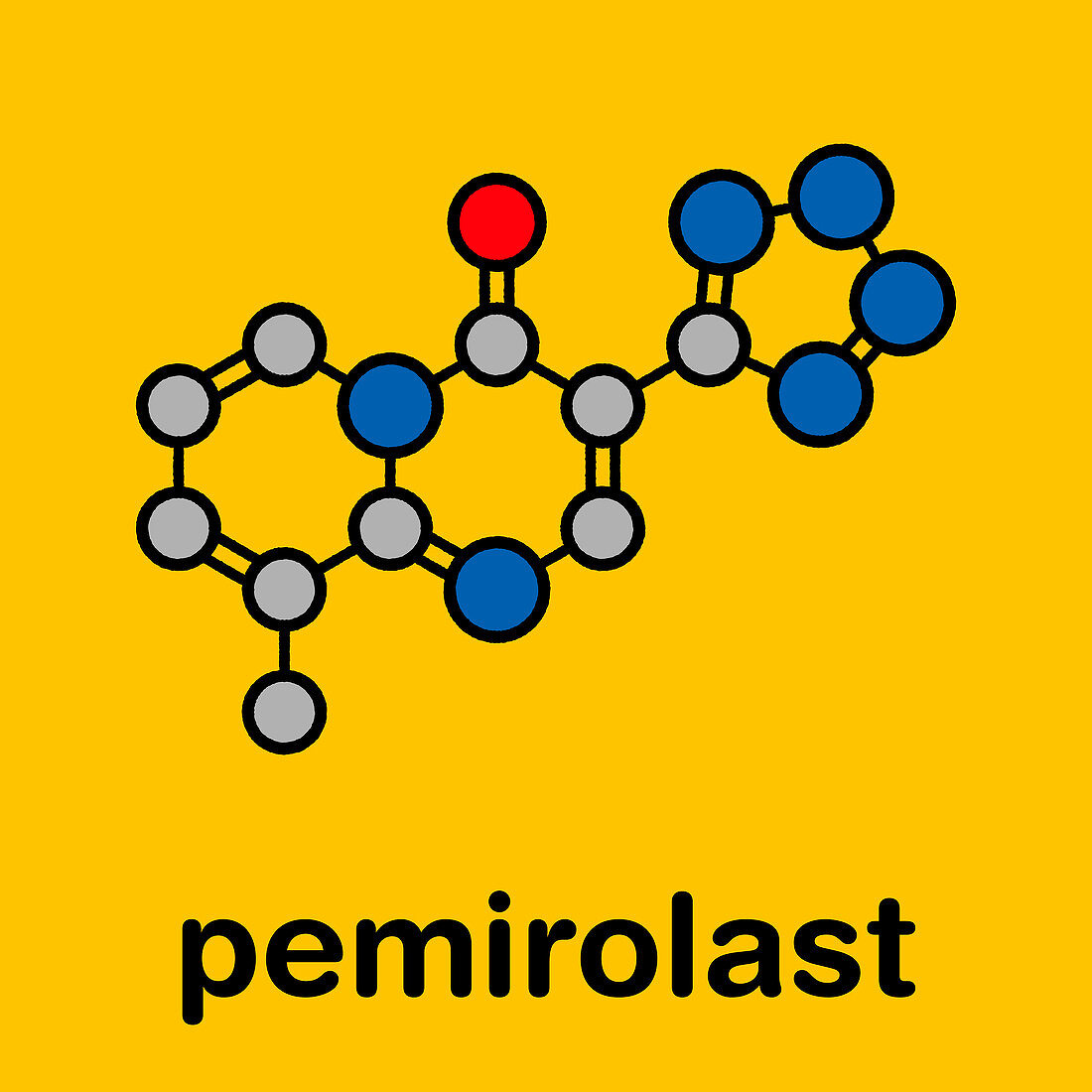 Pemirolast eye allergy drug, molecular model