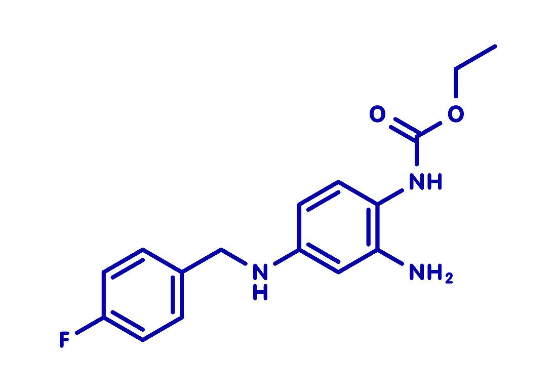 Retigabine anticonvulsant drug, molecular model