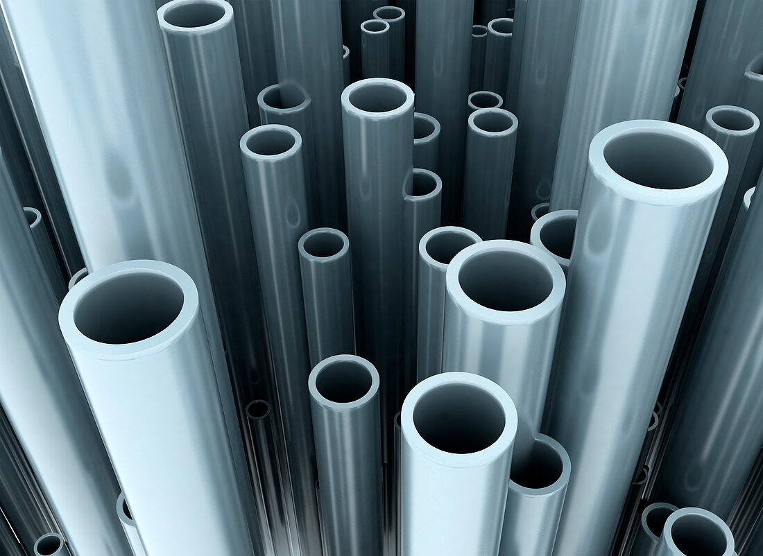Metal pipes, illustration