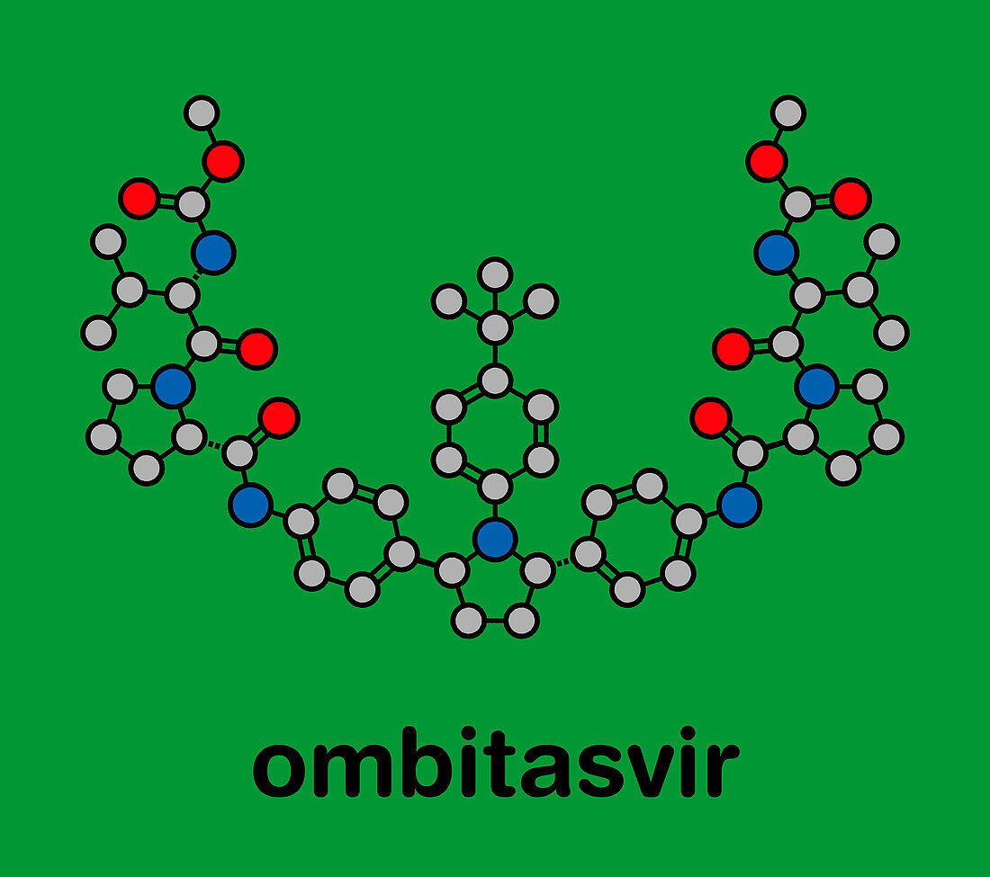 Ombitasvir hepatitis C virus drug, molecular model