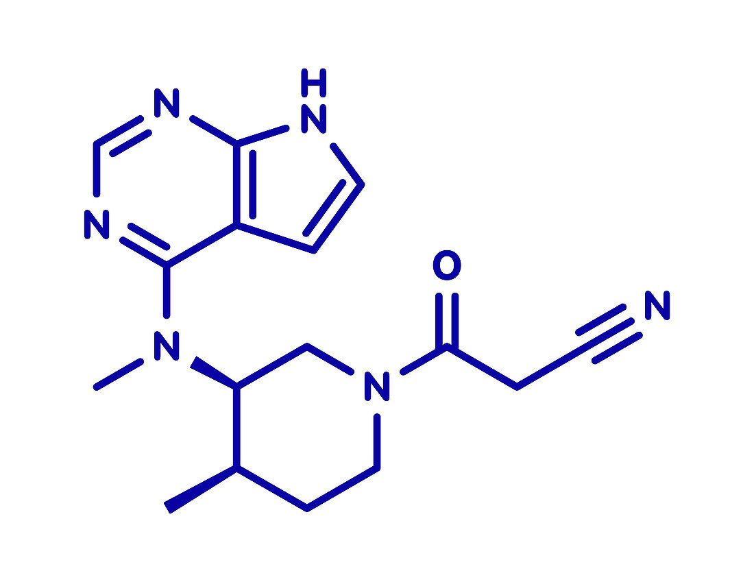 Tofacitinib rheumatoid arthritis drug, molecular model