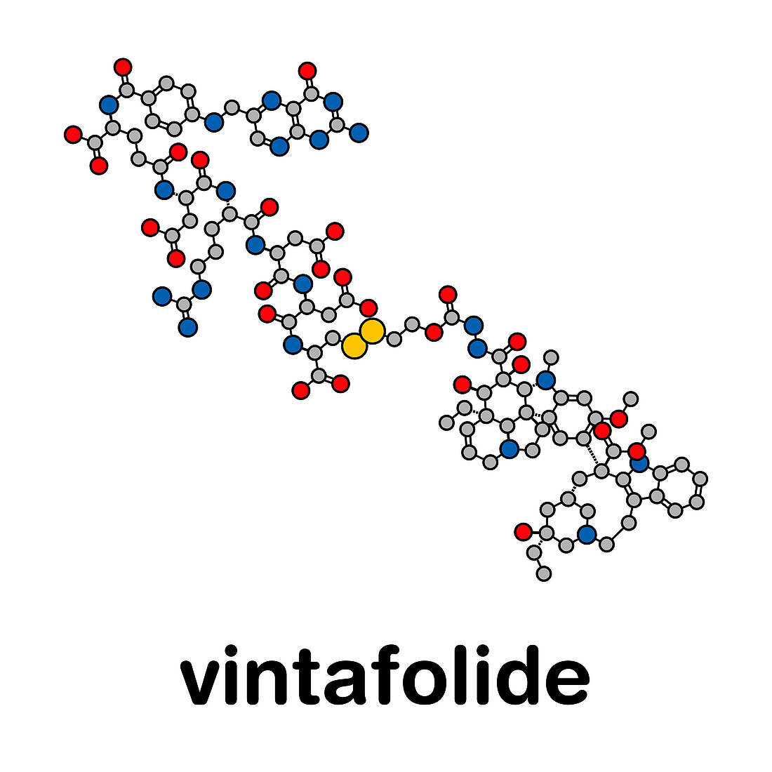 Vintafolide cancer drug, molecular model