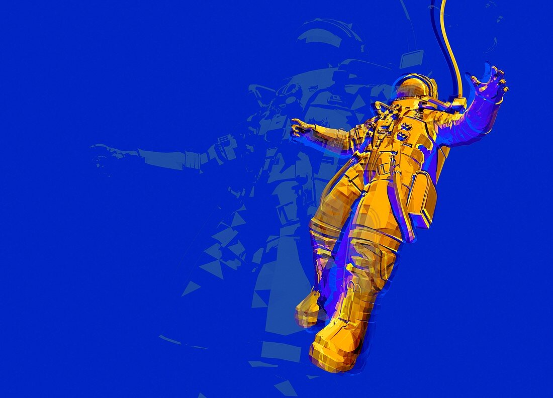 Astronaut in space suit, illustration