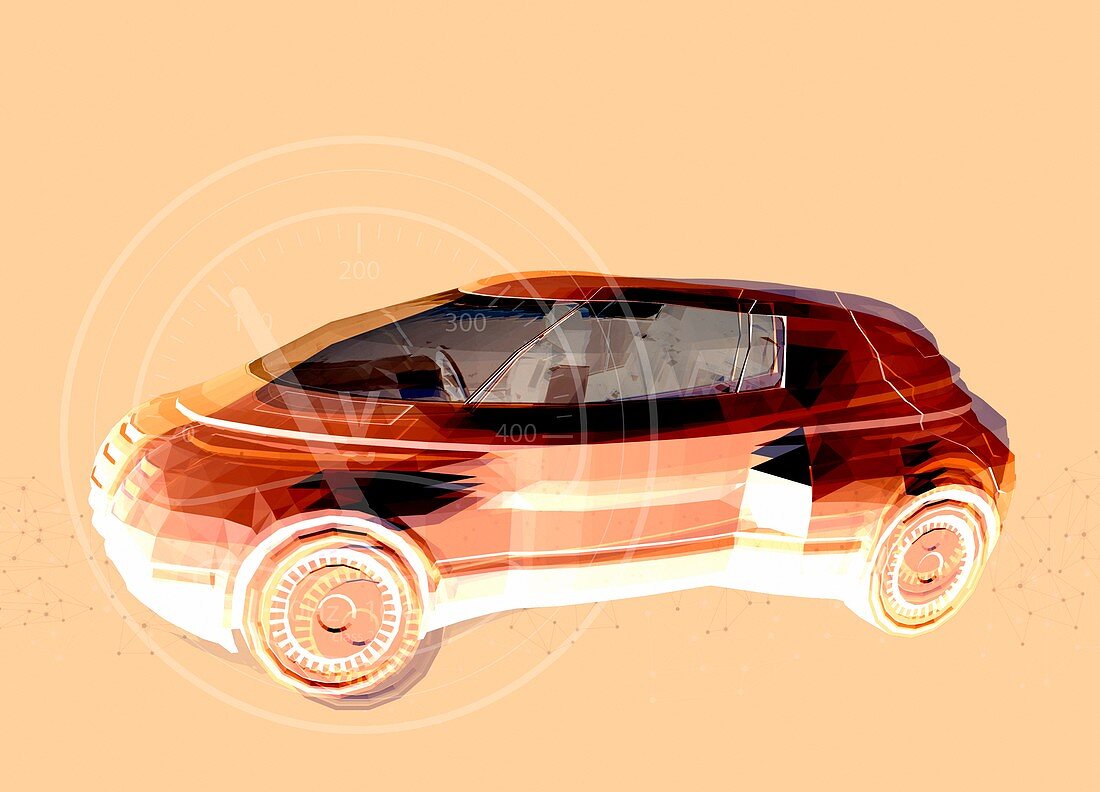 Electric car, illustration