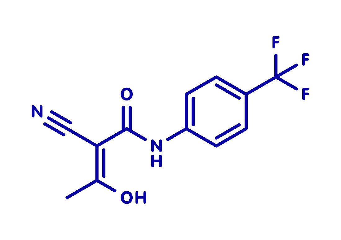 Teriflunomide multiple sclerosis drug, molecular model