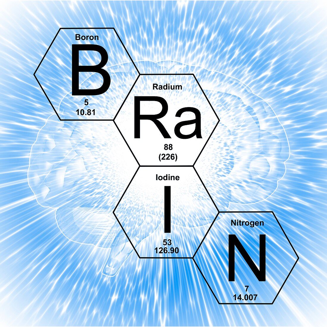 Chemical elements brain, illustration