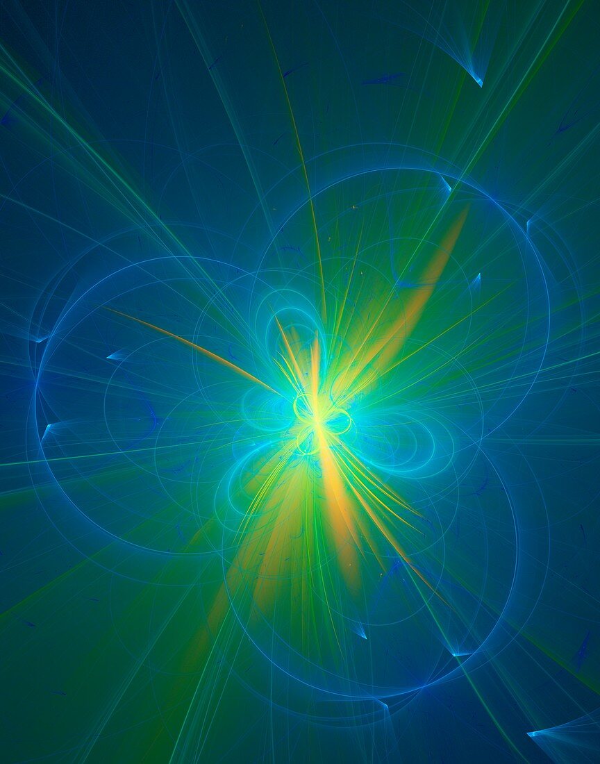 Tritium fusion conceptual illustration.